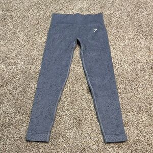 Gymshark Blue Leggings with Snug Fit and Wide Waistband